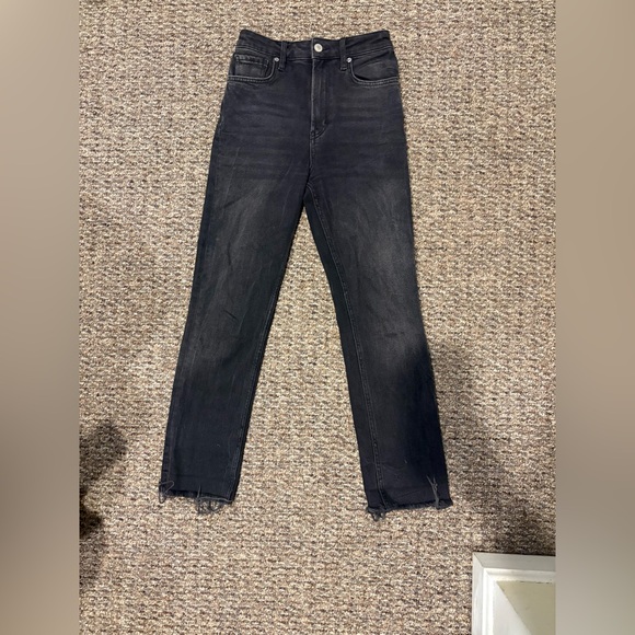 Free People Denim - Free People Black High-Rise Straight Jeans